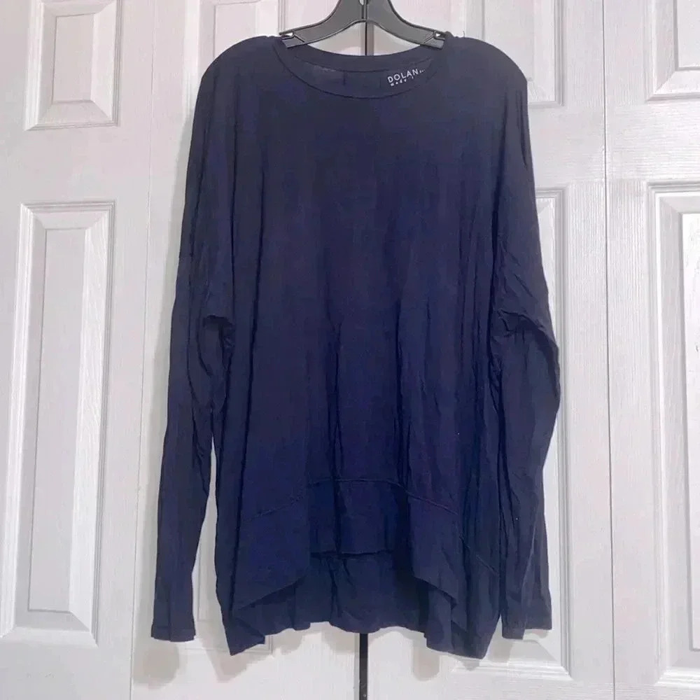 Dolan navy blue oversized long sleeve tee shirt top